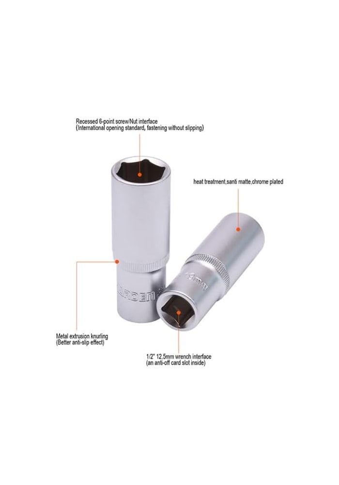 Harden صندوق عميق HARDEN 535551 مقاس 21 مم 1/2" درايف سداسي CRV ستيل - Image 5